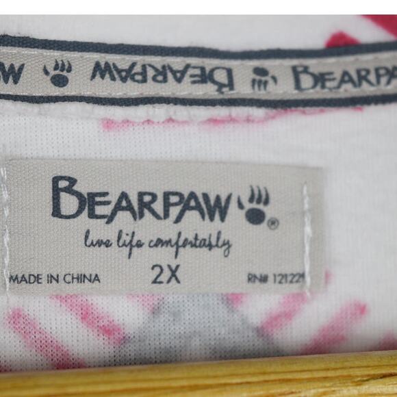 BearPaw Fleece Red 2 Piece Pajama Long Sleeve Top & Short Set Soft Cozy 2X NWT - Picture 3 of 10